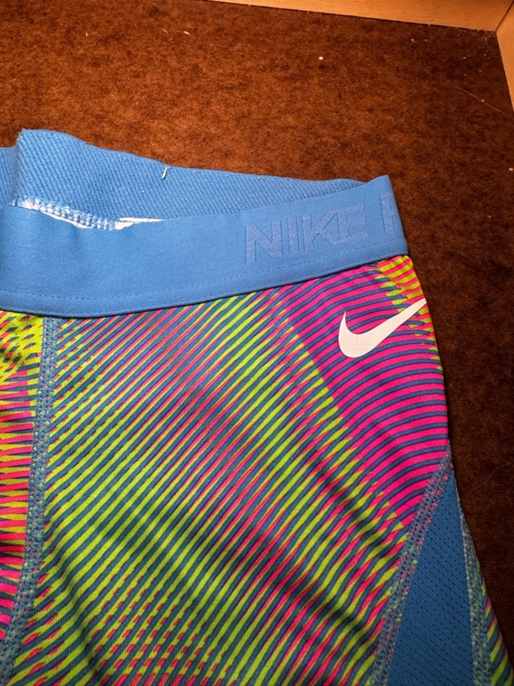 Nike Pro Light Blue Performance Shorts - Picture 3 of 5